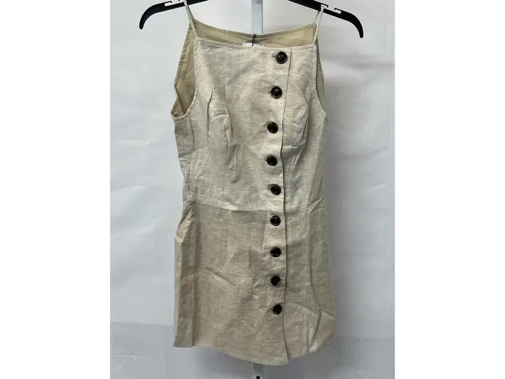 SNDYS Allegra Linen Mini Dress in Natural - Picture 3 of 7